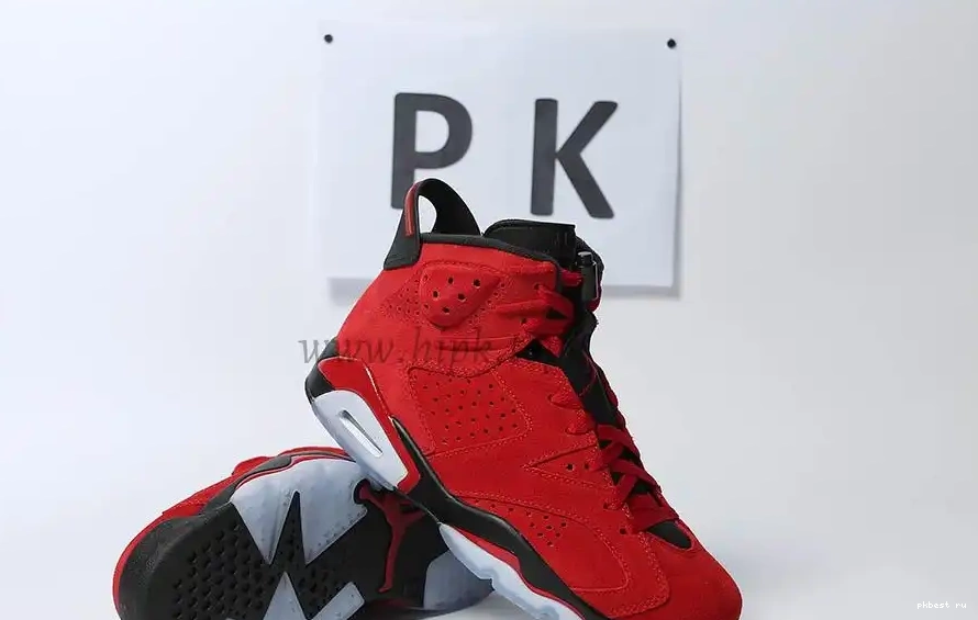 GOD Black READY 6 RETAIL Retro Jordan TO Red MATERIALS PK SHIP 0506